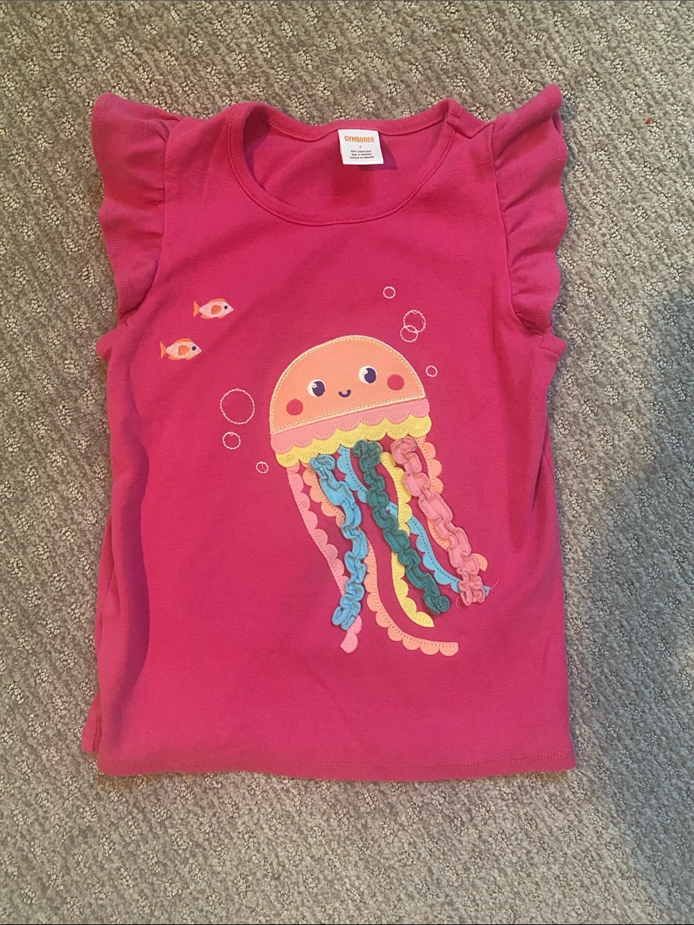 Gymboree Hot Pink Jellyfish Ruffle Sleeve Tee